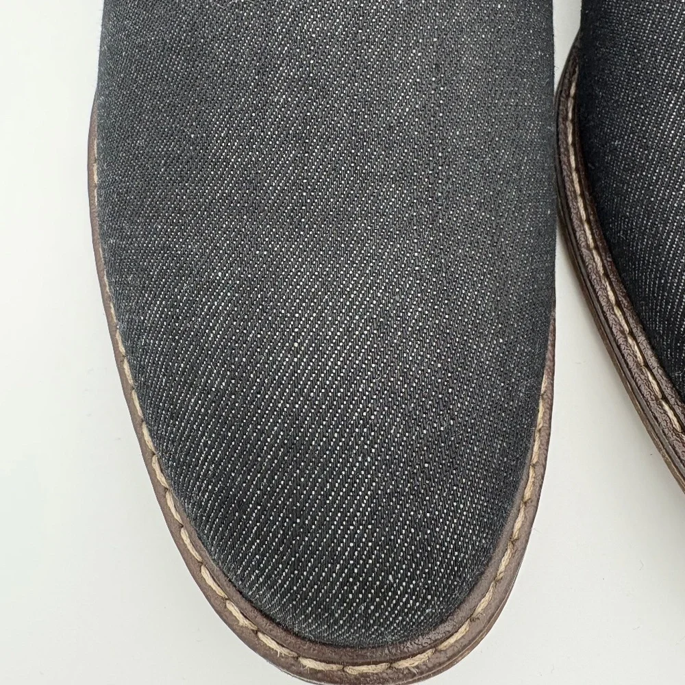 Dexter Comfort Memory Foam Cal Black Denim w/ Faux Leather Accent Casual Oxford